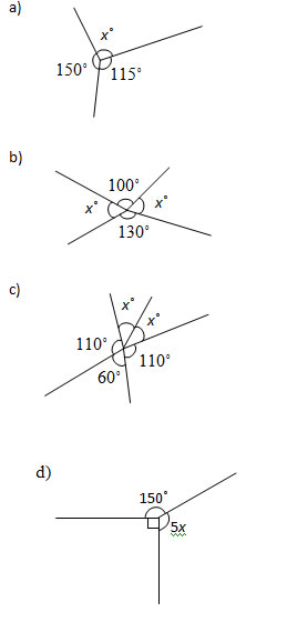 Angles at a Point Worksheets and Solutions