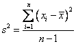 formula for sample variance