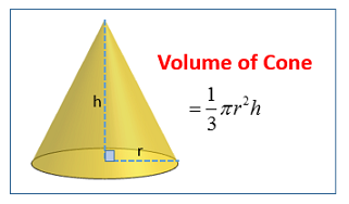 Volume of Cone (formulas, solutions, examples, videos)