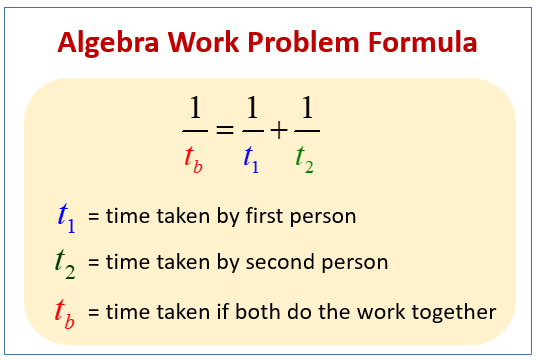 Work Word Problems Video Lessons Examples And Solutions