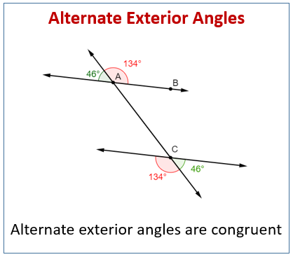 Alternate Exterior Angles – Definition & Theorem with Examples