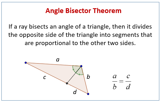 Angle Bisector Theorem (examples, solutions, videos, worksheets