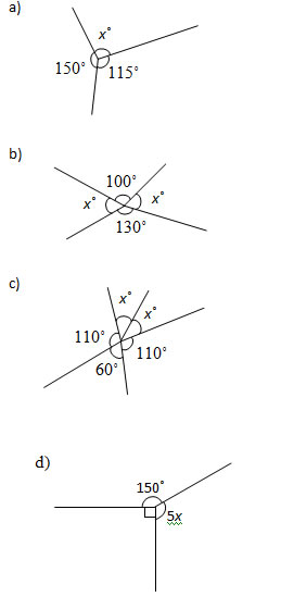 angles at a point worksheets and solutions