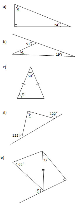 Angles in Triangles Free Worksheet