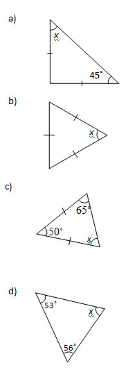 Angles in Triangles Free Worksheet