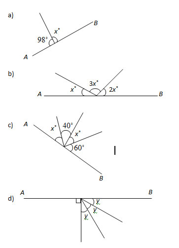 Angles in a Straight Line Worksheets and Solutions