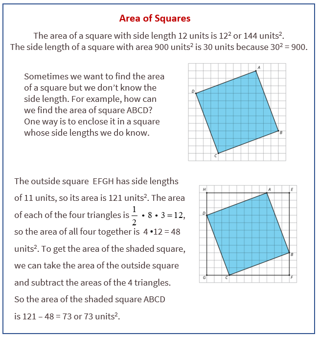 Example Of Square Area