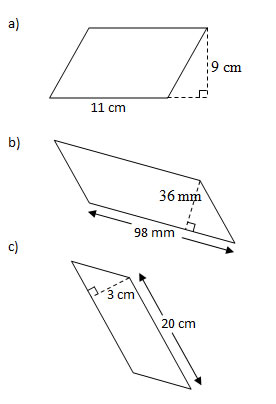 Area Of Parallelograms Worksheets Solutions Examples