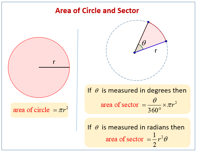 geometry assignment find the area of each sector
