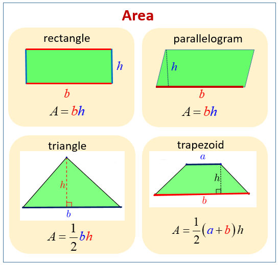 area formula for a trapezoid