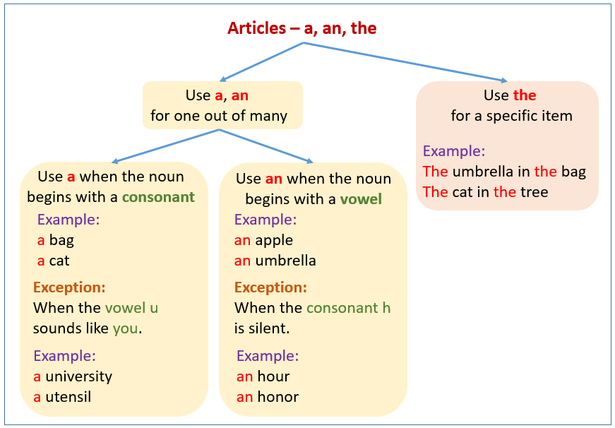 Articles In Grammar Examples Explanations Videos