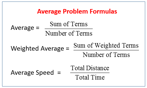 Algebra Average Word Problems Solutions Videos Examples