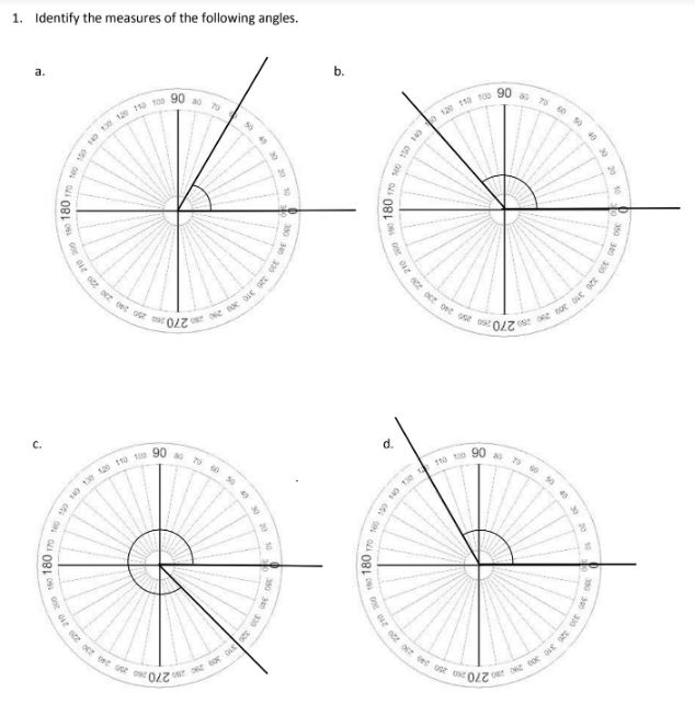 Measuring Angles Worksheets, Grades 4–6