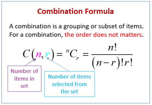 permutations and combinations formula