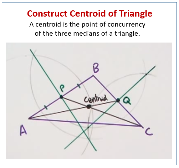 Construct the Centroid of a Triangle (examples solutions worksheets