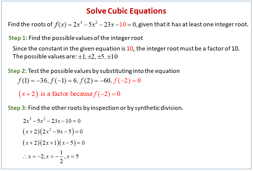 Cubic Equations