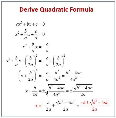 quadratic formula derivation