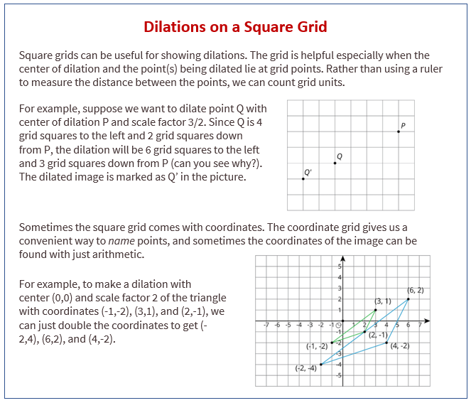 dilation in math problems