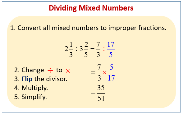 dividing mixed fractions