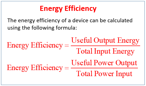 efficiency of energy transfer examples solutions videos notes