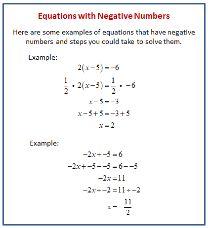 dealing with negative numbers