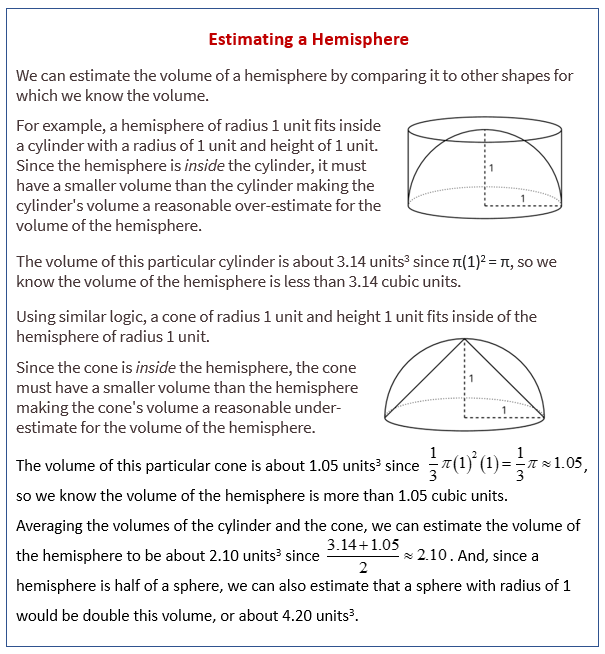 hemisphere volume formula