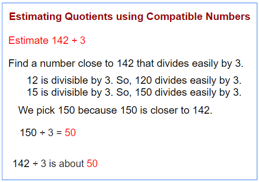 Estimating Quotients With Compatible Numbers Worksheet