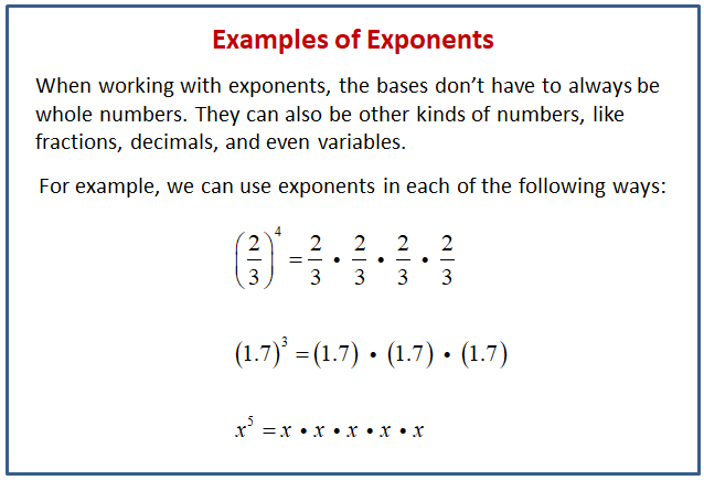 Expressions with Exponents