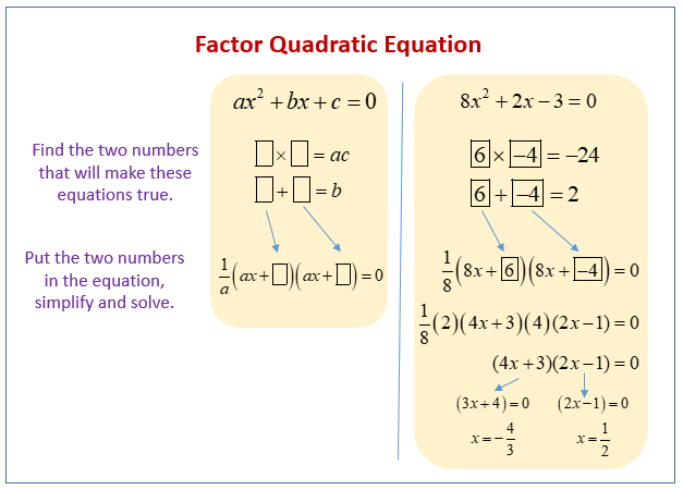 factoring quadratic equations practice