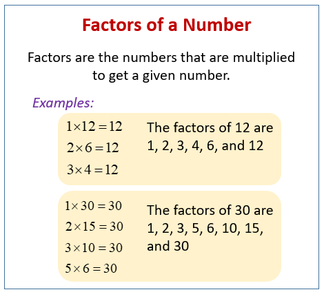 Factors - Elementary Math - Steps, Examples & Questions