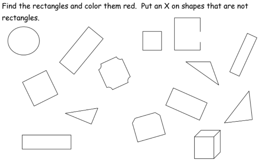 Identifying rectangles and squares using shapes from [27].