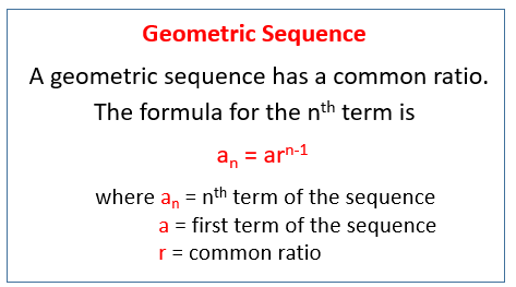 recursive formula formula for geometric sequence sum