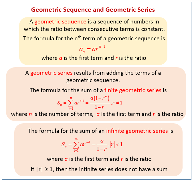 arithmetic and geometric sequences and series