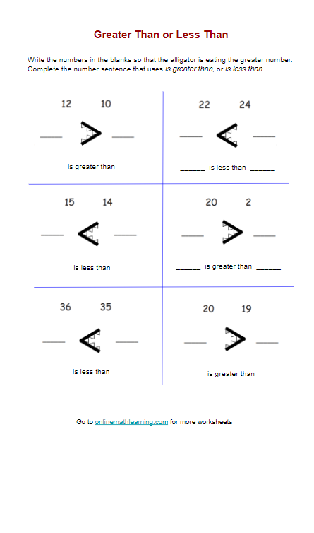 Kindergarten Bigger and Smaller Math Lesson Plan