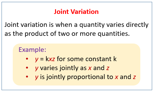 joint variation formula