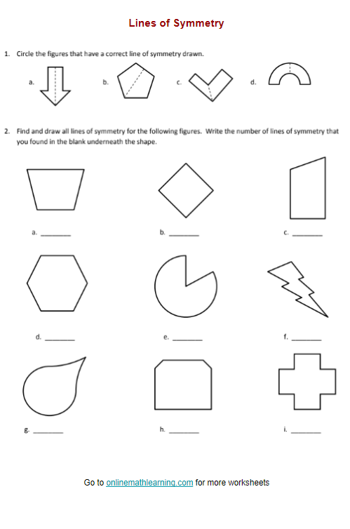 Lines Of Symmetry Worksheet 