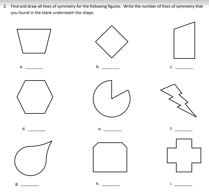 Lines Of Symmetry Worksheet Lines Of Symmetry Shapes And Symbols 3rd Grade 4th Grade Math