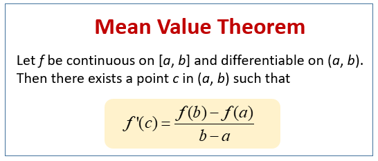 Calculus Mean Value Theorem Examples Solutions Videos