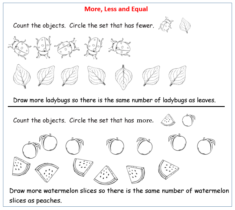 more less concept worksheet