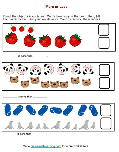 Printable Compare The Objects - Which is Bigger or Smaller