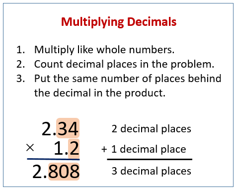 multiplying decimals steps