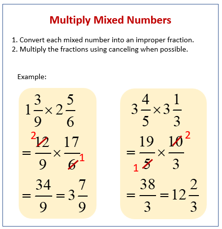 multiplying mixed fractions worksheets