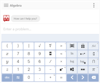 Widget calculatrice Mathway