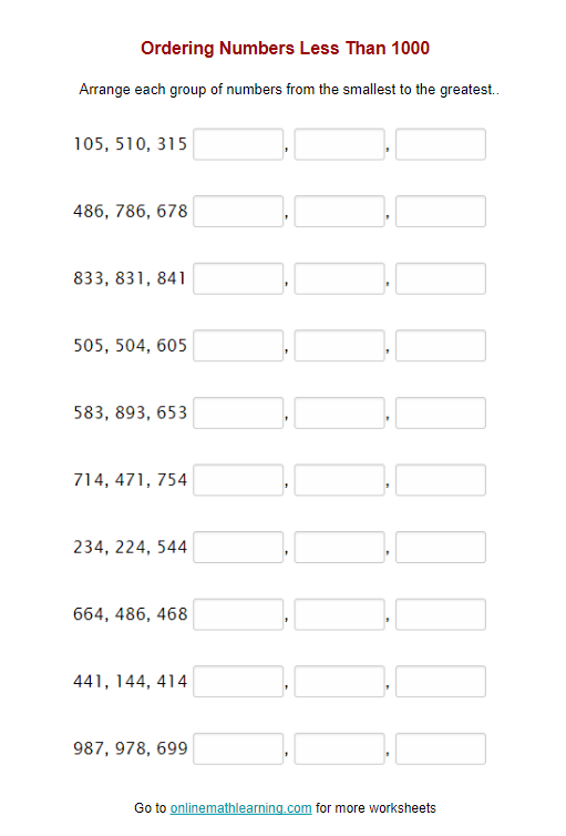 Sequencing Numbers To 1000 Worksheets Worksheets For Kindergarten