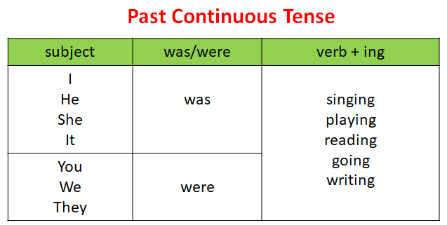 Past Continuous Tense Examples