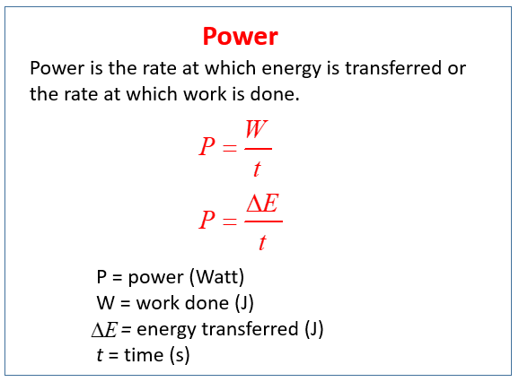 Power And Work Done Examples Solutions Videos Notes