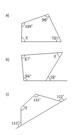 Angles In A Quadrilateral Worksheets And Solutions