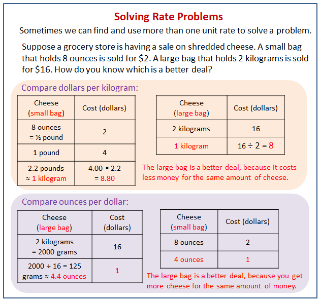 problem solving with rates 1 3 answer key