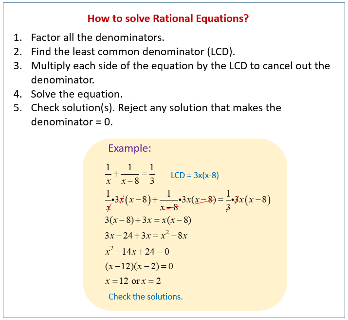 Easiest Way To Solve Rational Equations