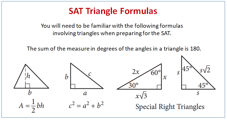 special triangles formulas